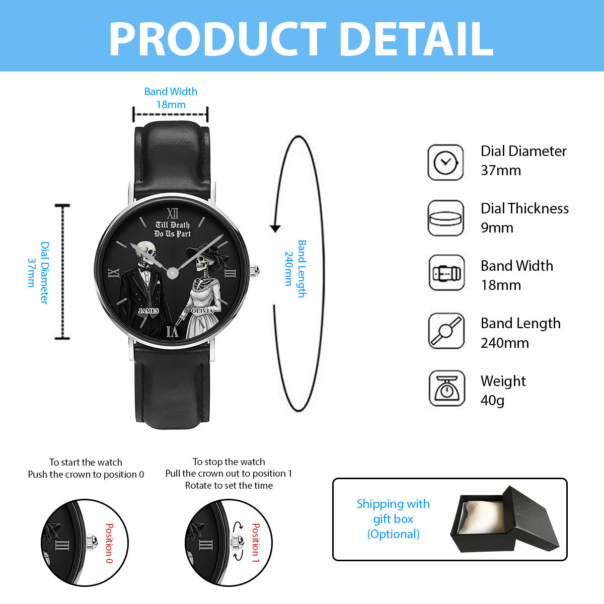 Till Death Do Us Part - Personalized Couple Couple Hand Watch Set