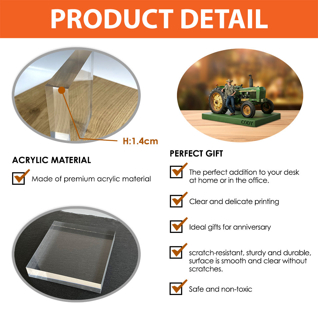 Individuell gestaltbare Acrylplakette mit Bauernmotiv nach Foto – personalisierte Bauernplakette in Sonderform