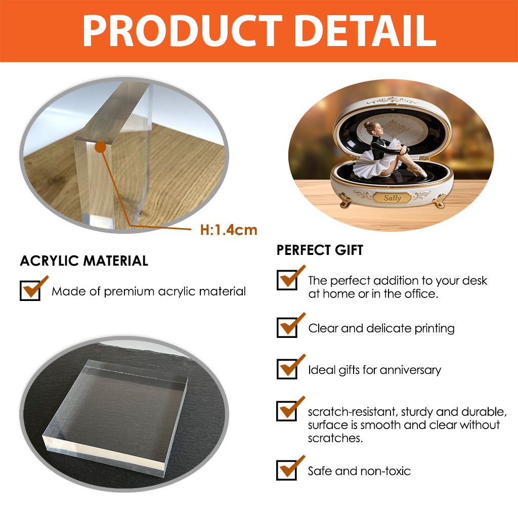 Custom From Any Photo - Personalized Ballet Custom Shaped Acrylic Plaque