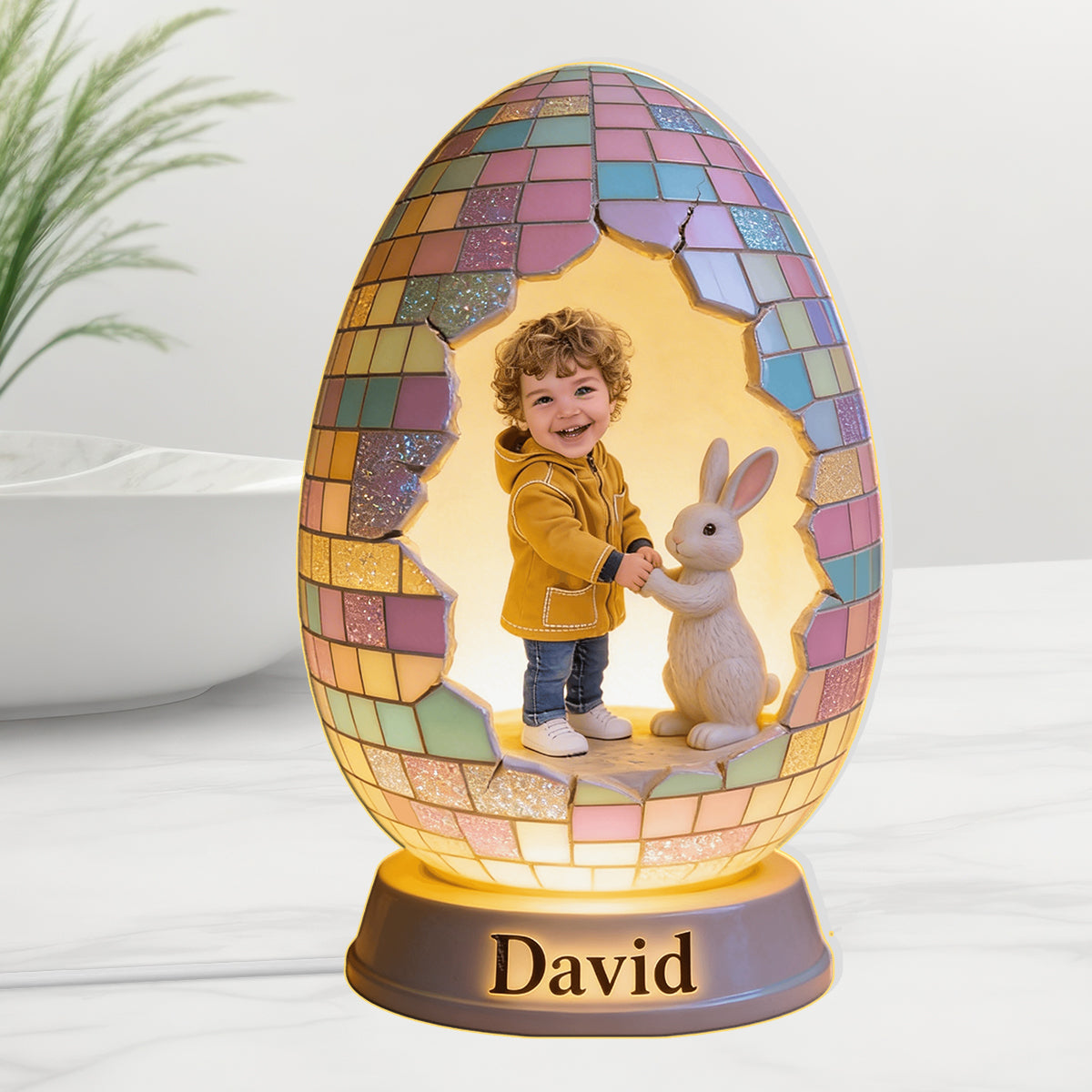 Custom Any Photo Easter Gift - Personalized Kid Acrylic LED Night Light