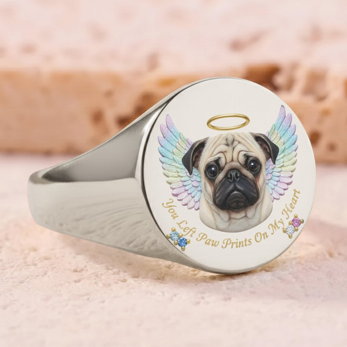 Forever In Our Hearts - Personalized Dog Signet Ring