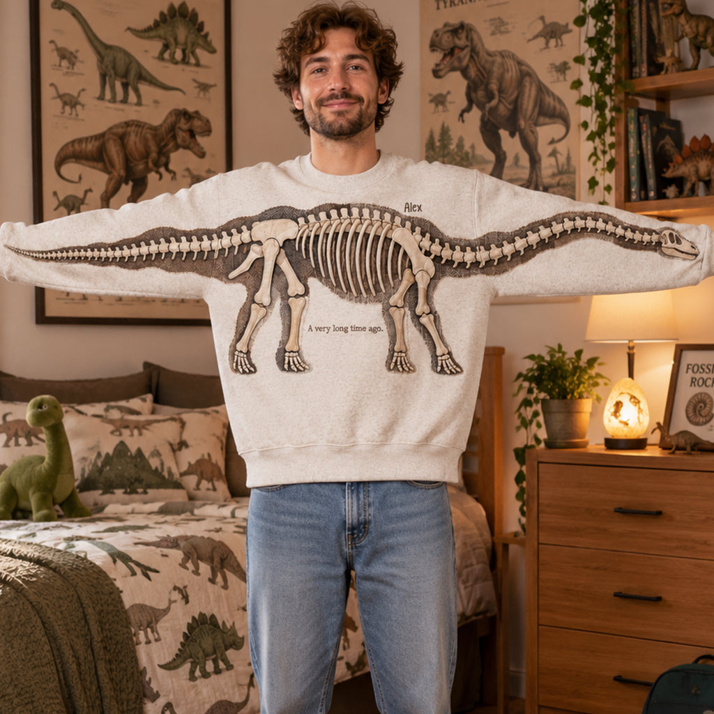 Stretch to Unearth the Whole Dinosaur - Personalized Dinosaur All Over Shirt