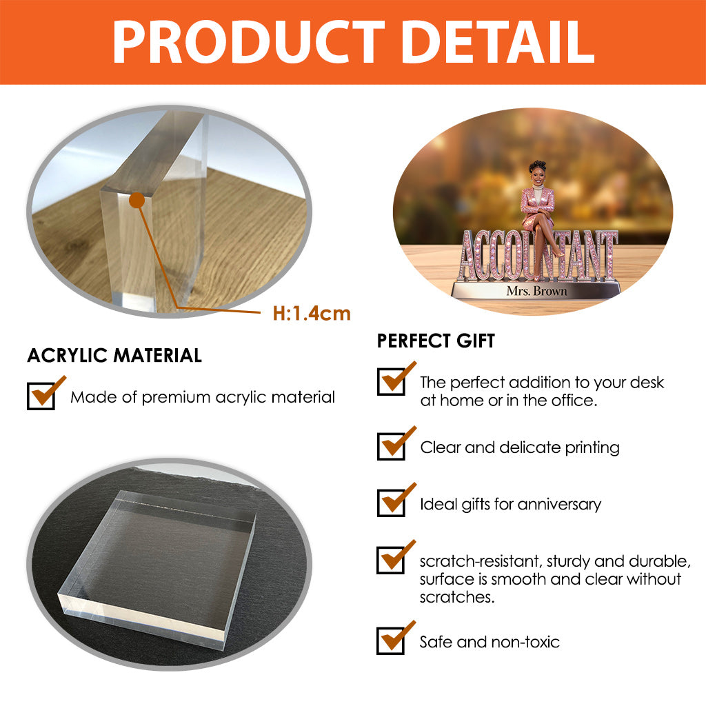 Custom Any Photo - Personalized Accountant Custom Shaped Acrylic Plaque