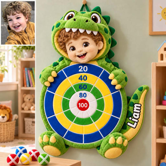 Custom Any Photo - Personalized Kid Sticky Ball Dart Board Set