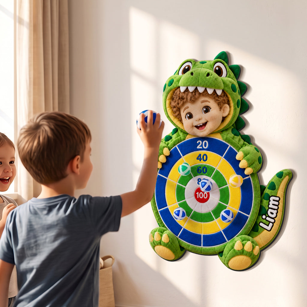 Custom Any Photo - Personalized Kid Sticky Ball Dart Board Set