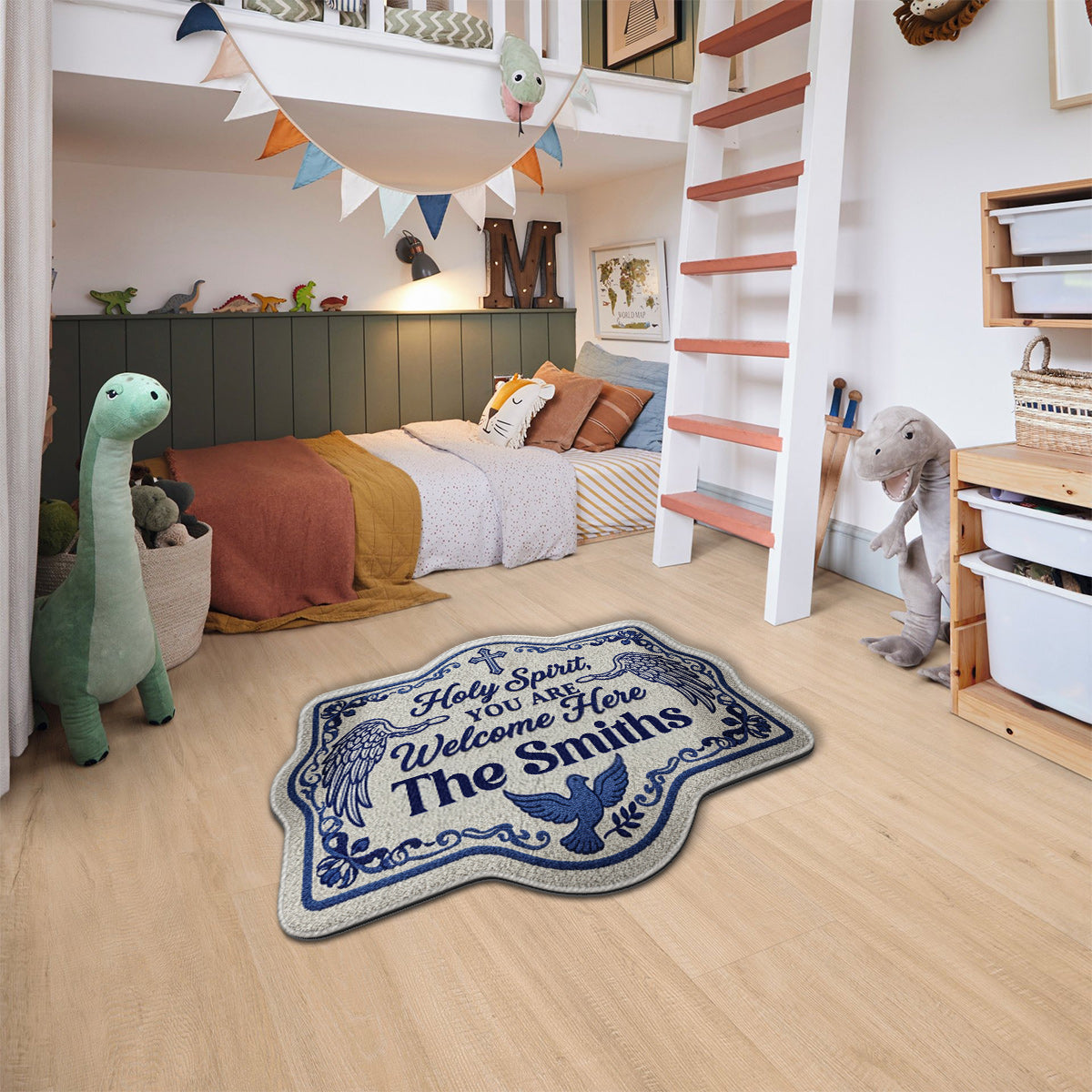 Holy Spirit, You Are Welcome Her - Personalized Christian Non-Slip Tufted Rug