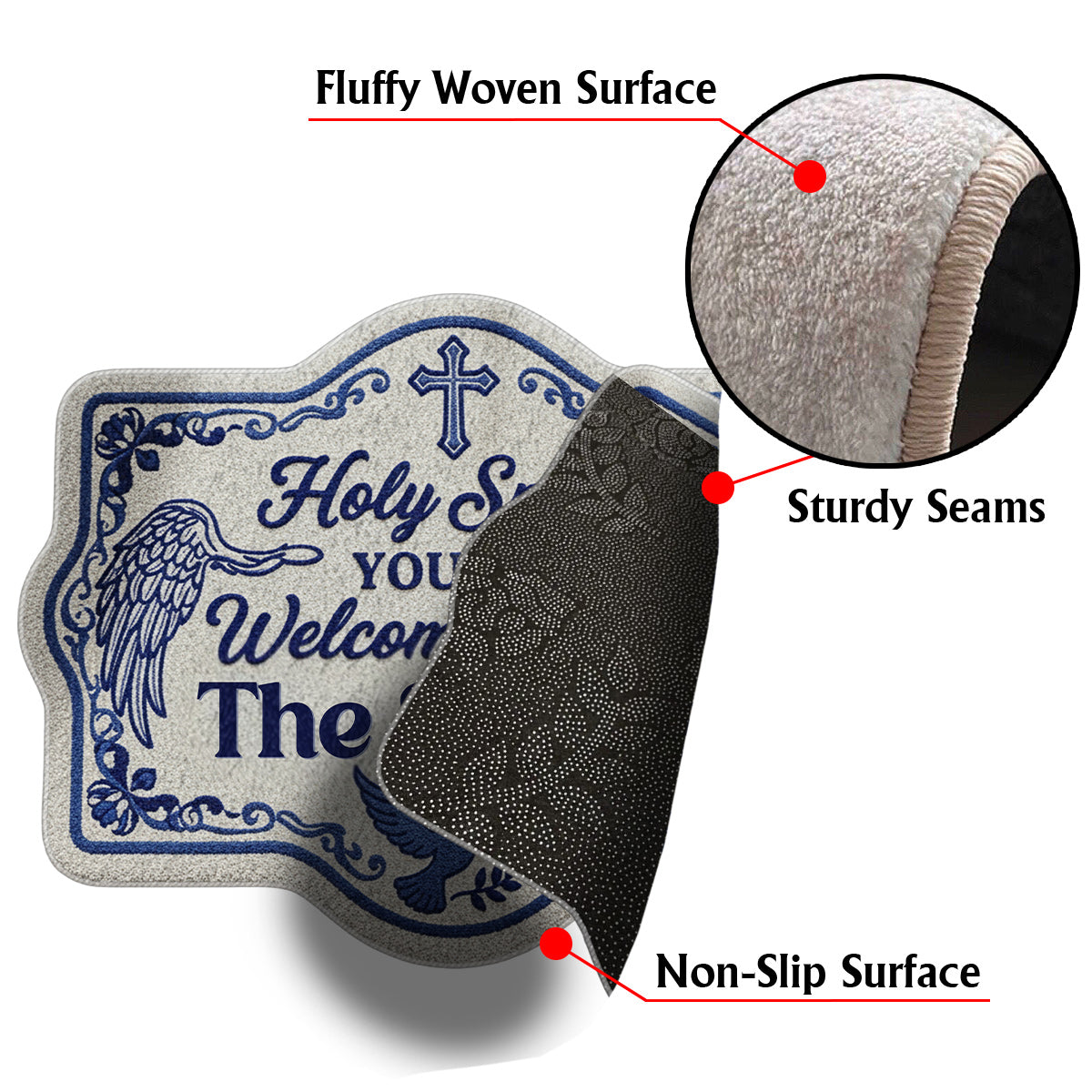 Holy Spirit, You Are Welcome Her - Personalized Christian Non-Slip Tufted Rug