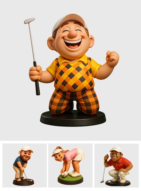 Funny Cartoonish Style - Personalized Golf Custom Shaped Acrylic Plaque