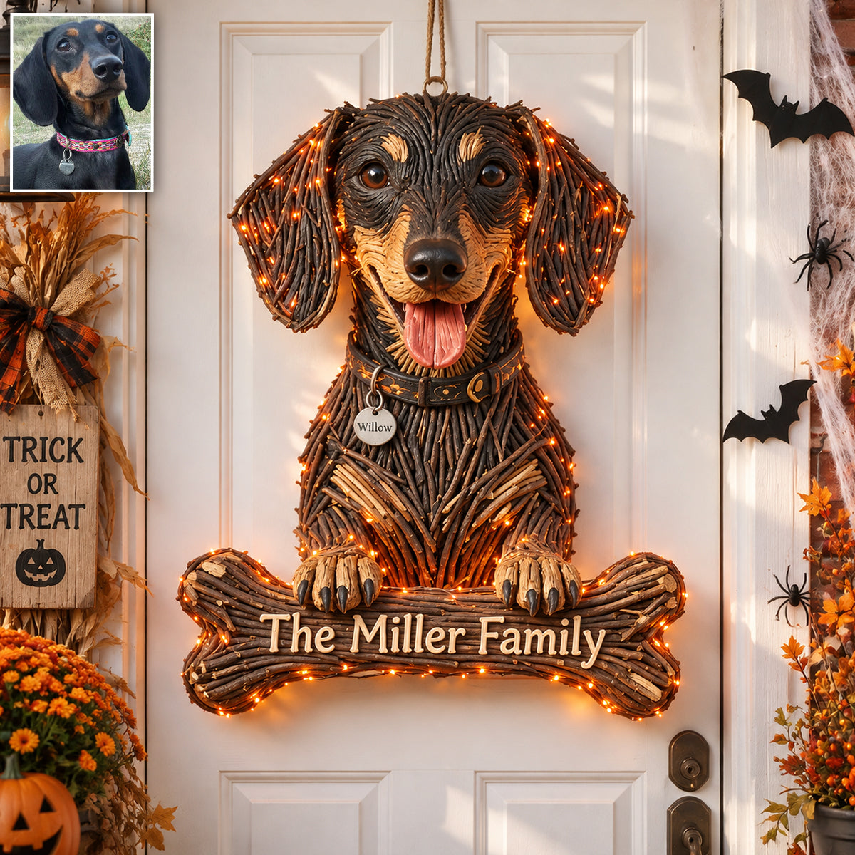 Dog Halloween - Personalized Dog LED Light Acrylic Sign