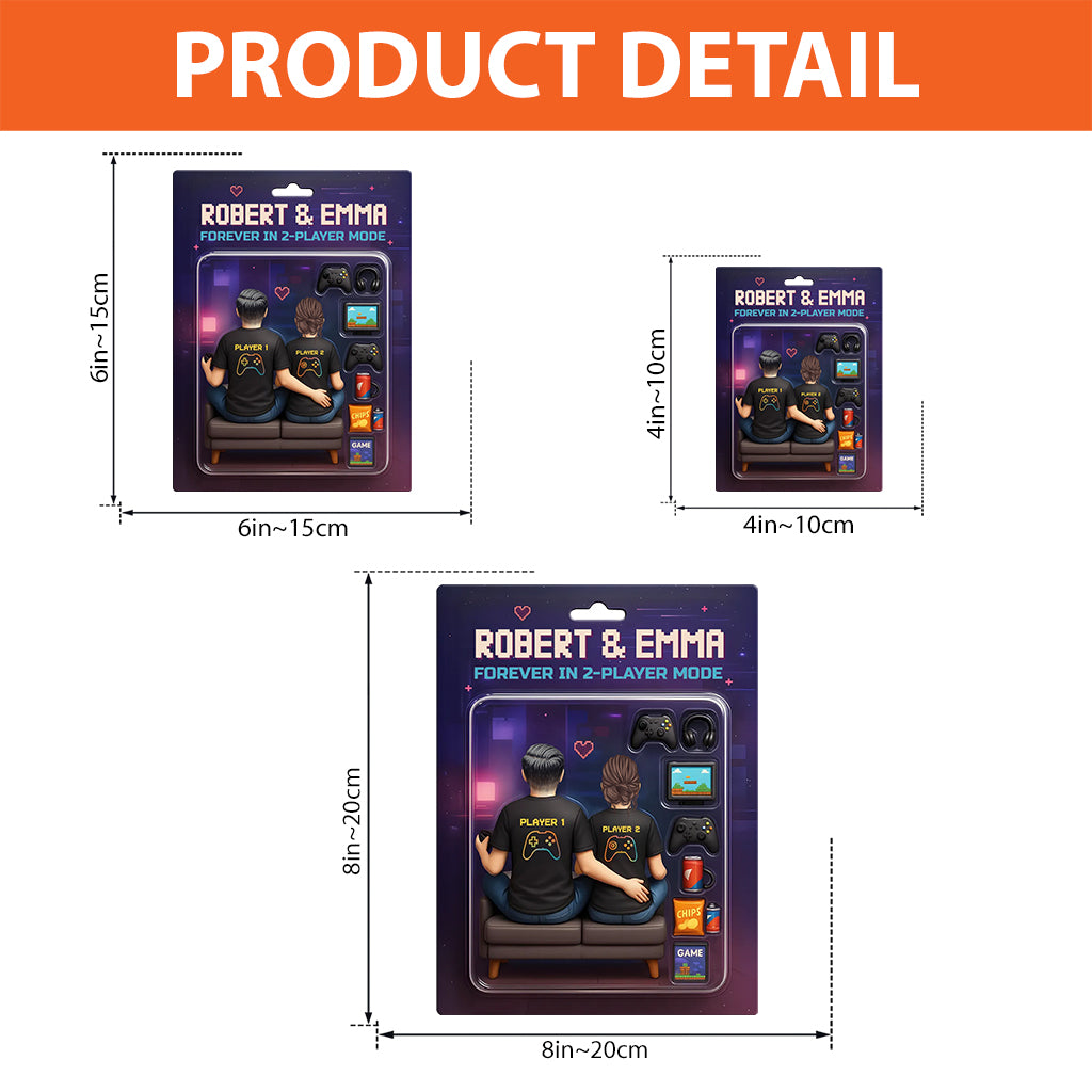 Game Players Couple, Toy Box Figures Style - Personalized Couple Custom Shaped Acrylic Plaque