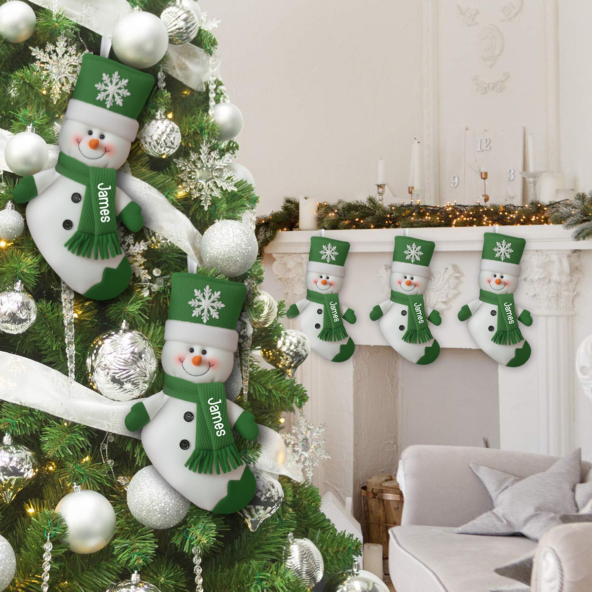 Joyeux Noël - Chaussette de Noël personnalisée en forme de famille