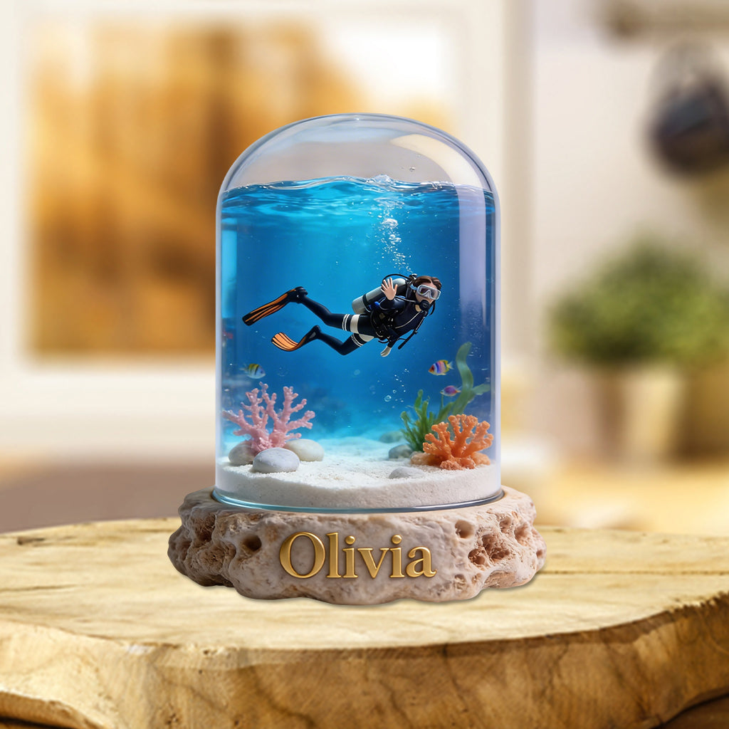 Fantasy Ocean – Personalisierte Acrylplakette in individueller Form zum Thema Tauchen