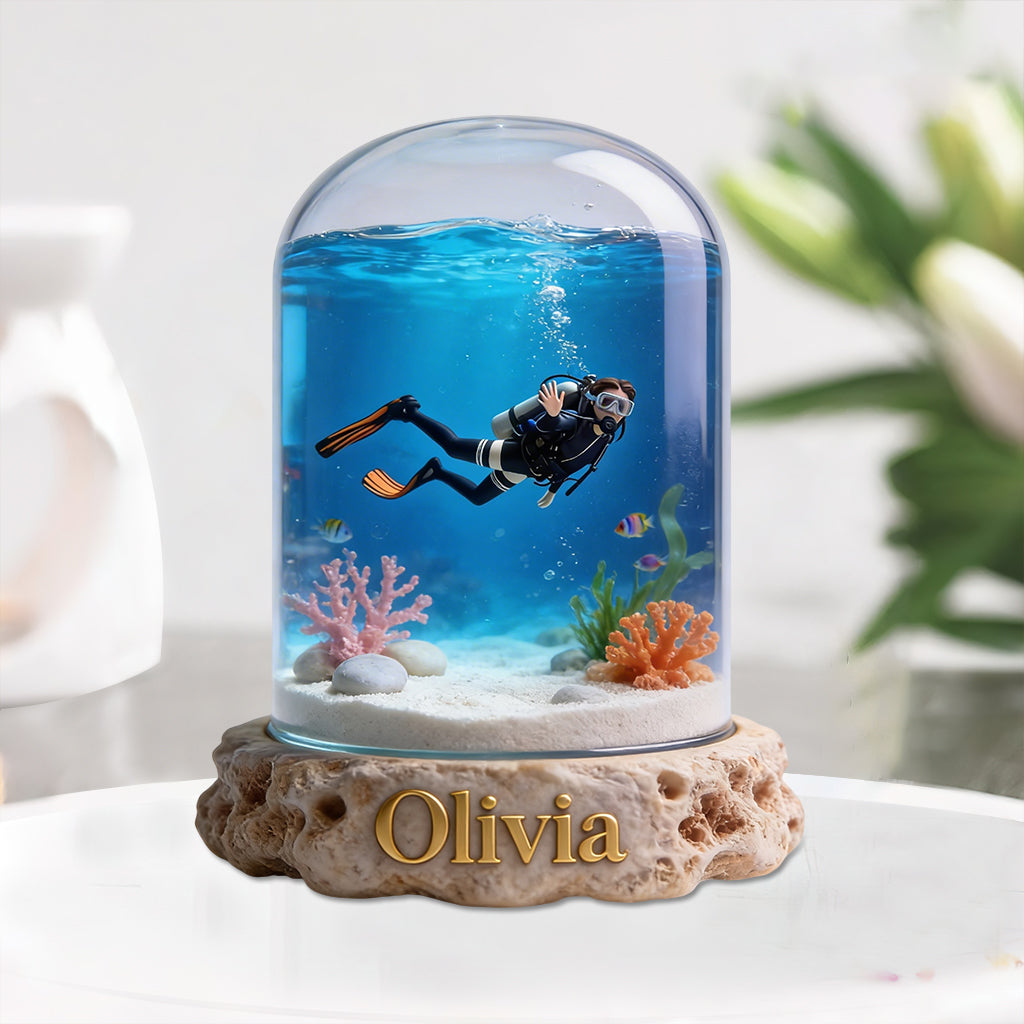 Fantasy Ocean – Personalisierte Acrylplakette in individueller Form zum Thema Tauchen