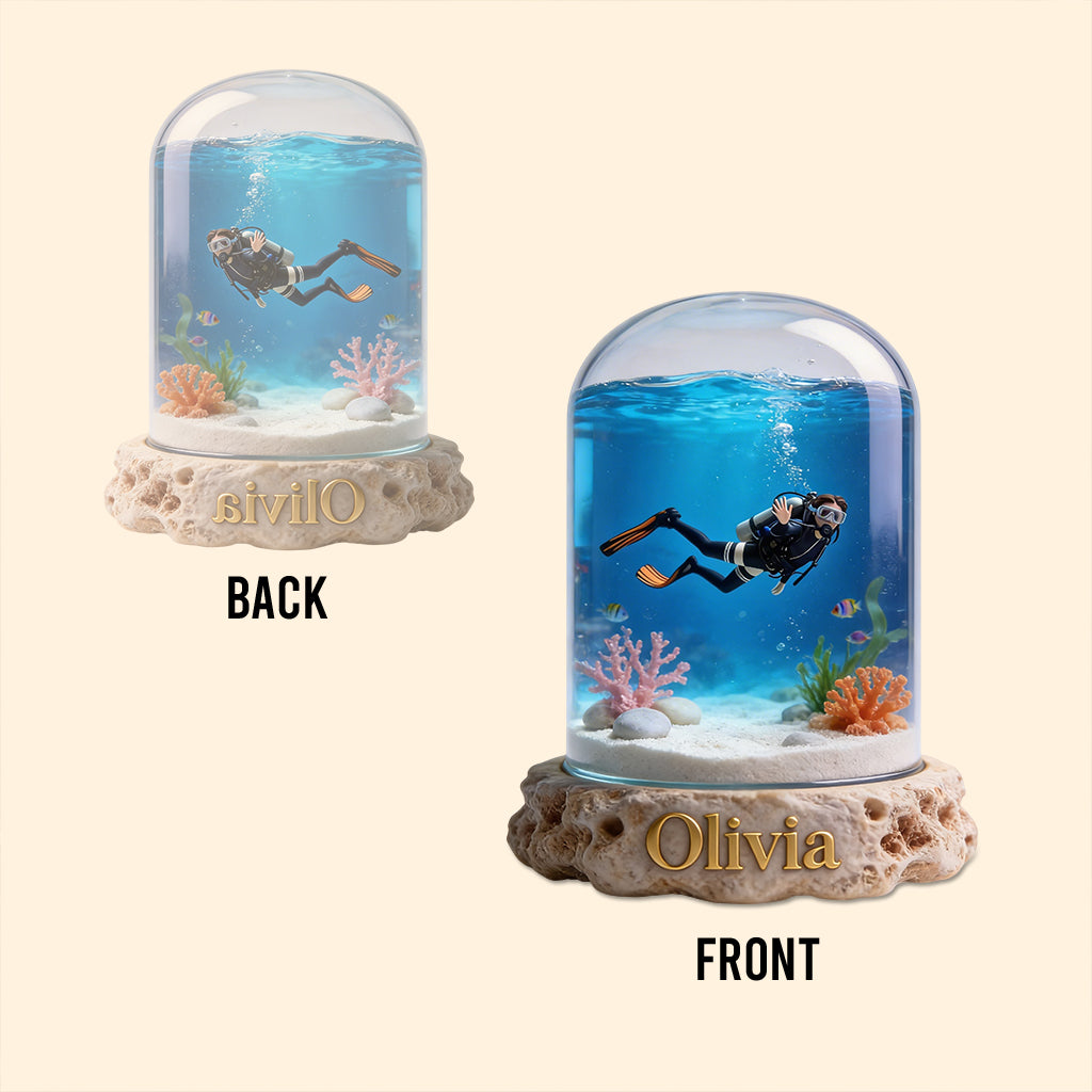 Fantasy Ocean – Personalisierte Acrylplakette in individueller Form zum Thema Tauchen