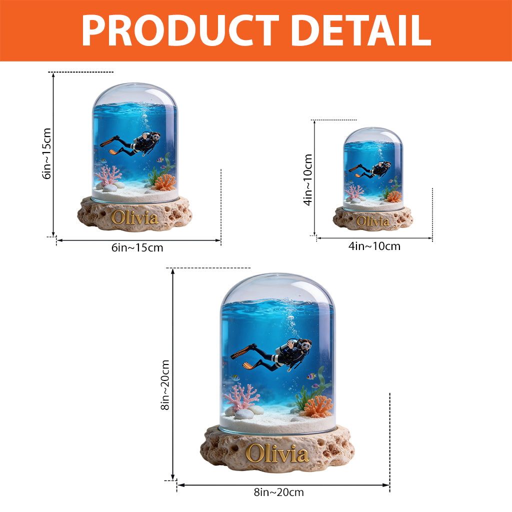 Fantasy Ocean – Personalisierte Acrylplakette in individueller Form zum Thema Tauchen