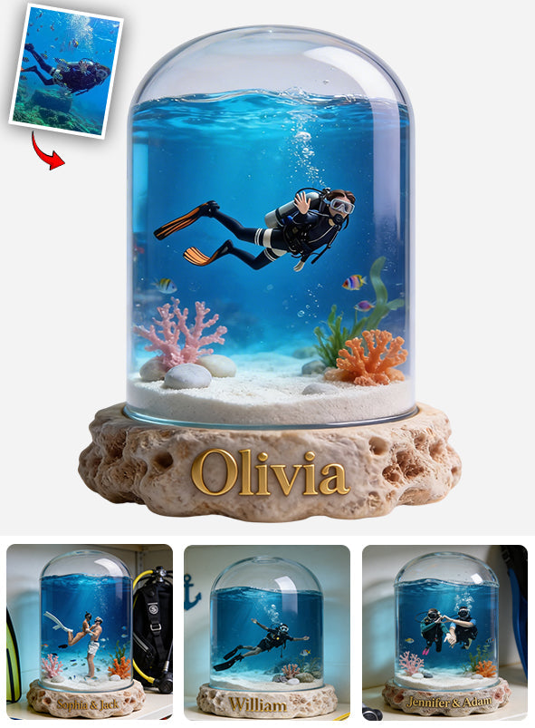 Fantasy Ocean – Personalisierte Acrylplakette in individueller Form zum Thema Tauchen