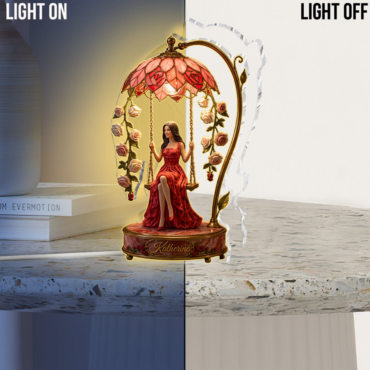Any Flower Gift For Your Loved Ones - Personalized Self Love Acrylic LED Night Light