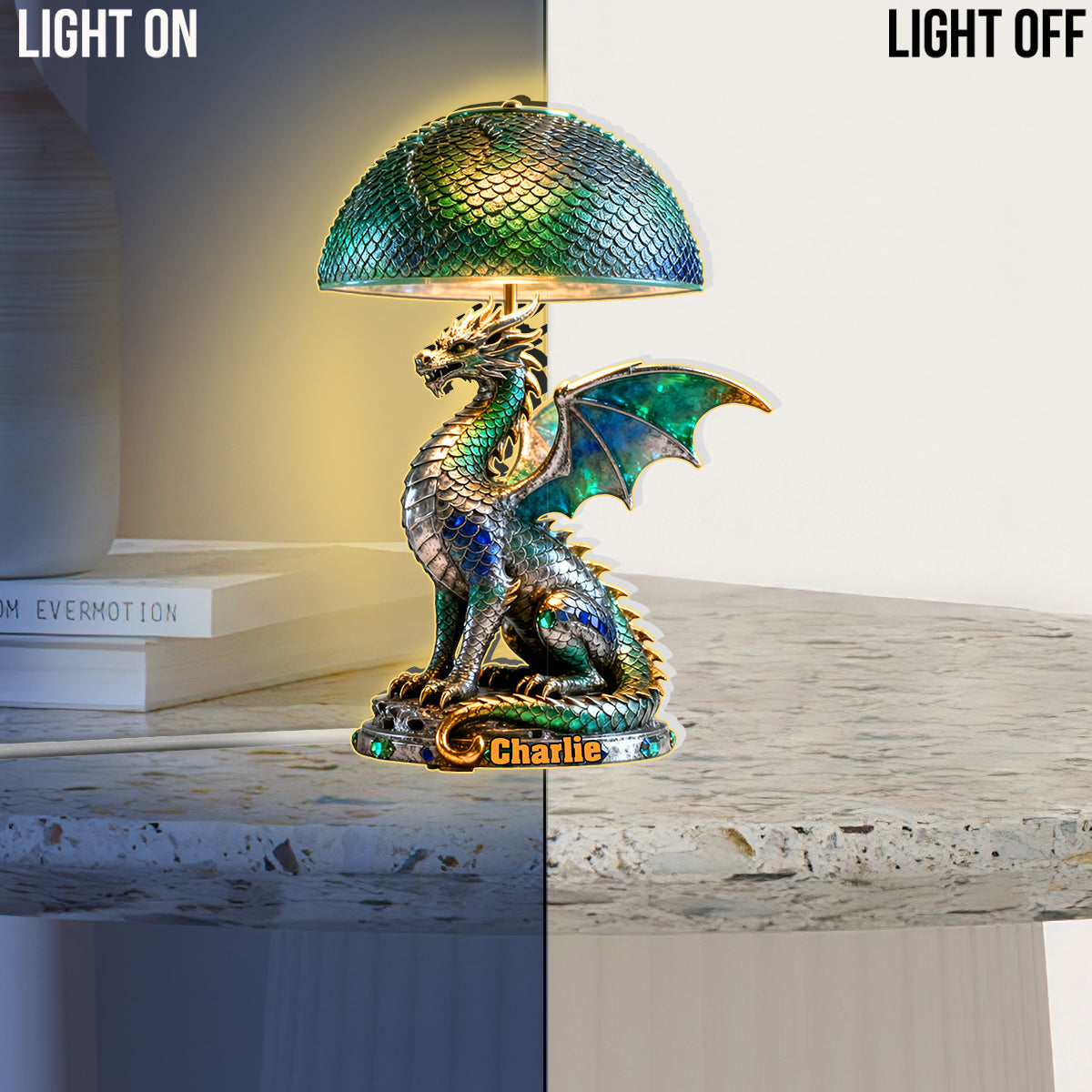 Seigneur des Cieux - Veilleuse LED personnalisée en acrylique représentant un dragon