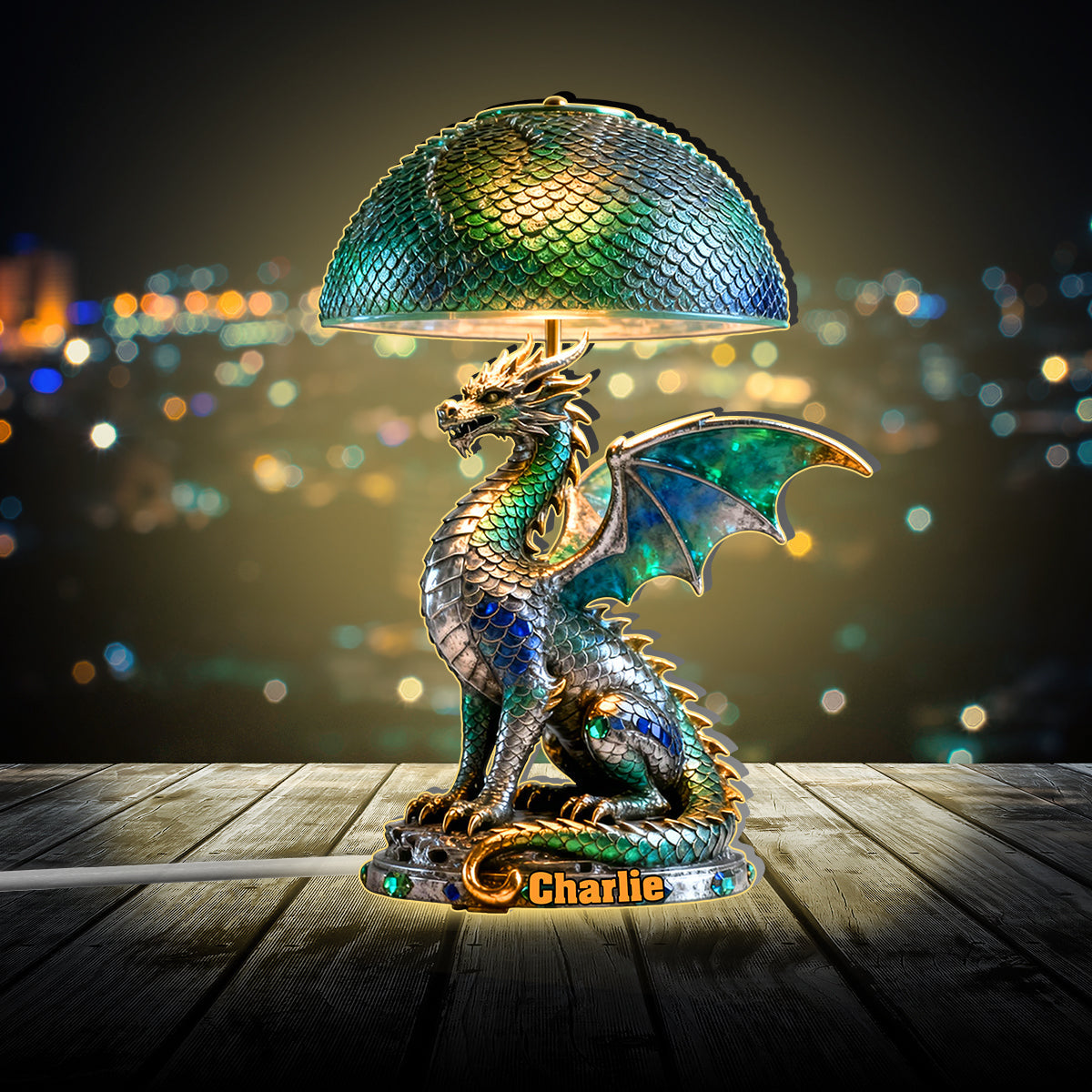 Seigneur des Cieux - Veilleuse LED personnalisée en acrylique représentant un dragon