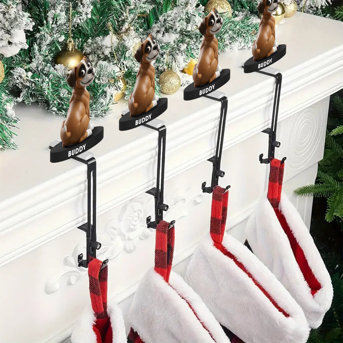 Funny Dogs - Personalized Dachshund Dog Shaped Stocking Hanger