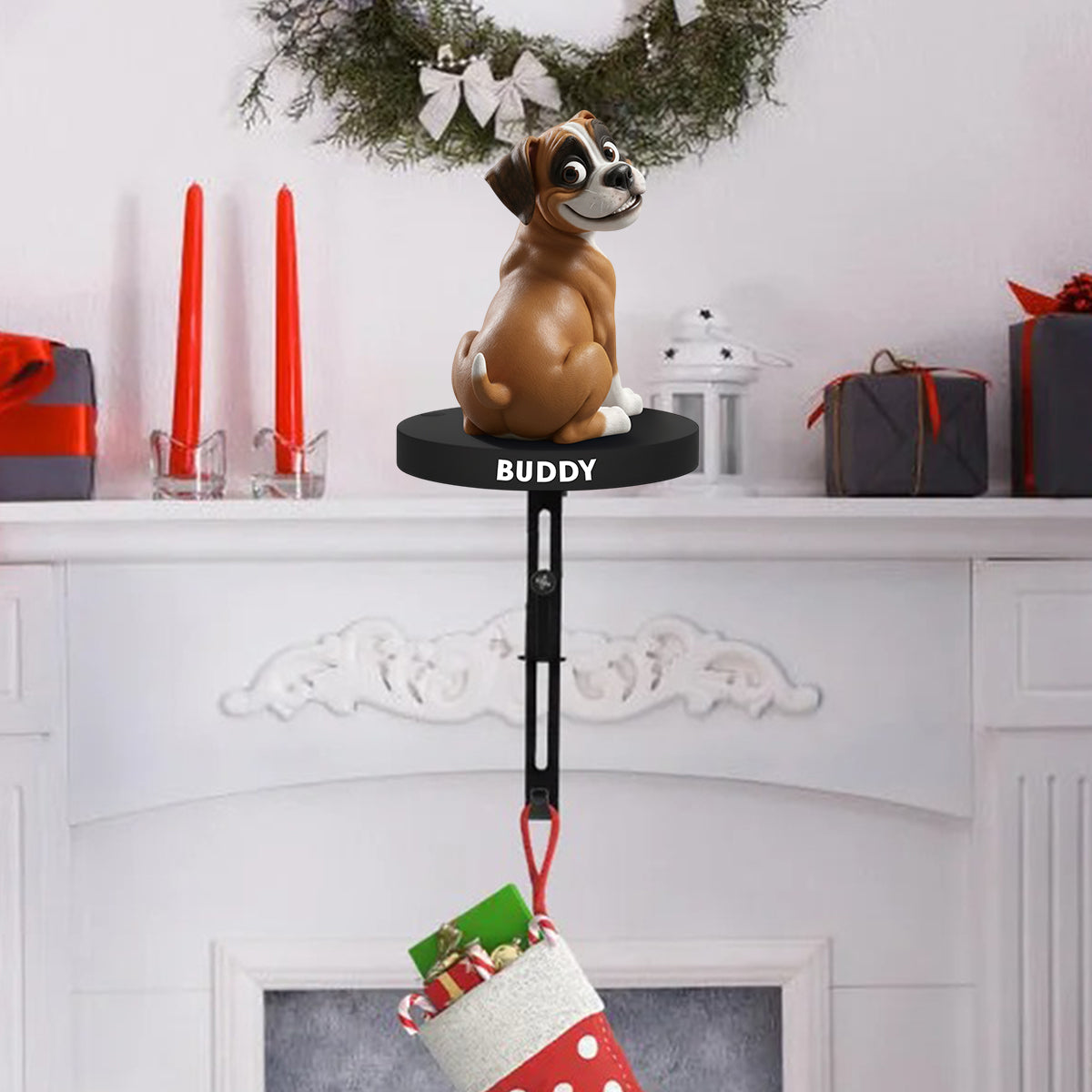 Funny Dogs - Personalized Dachshund Dog Shaped Stocking Hanger