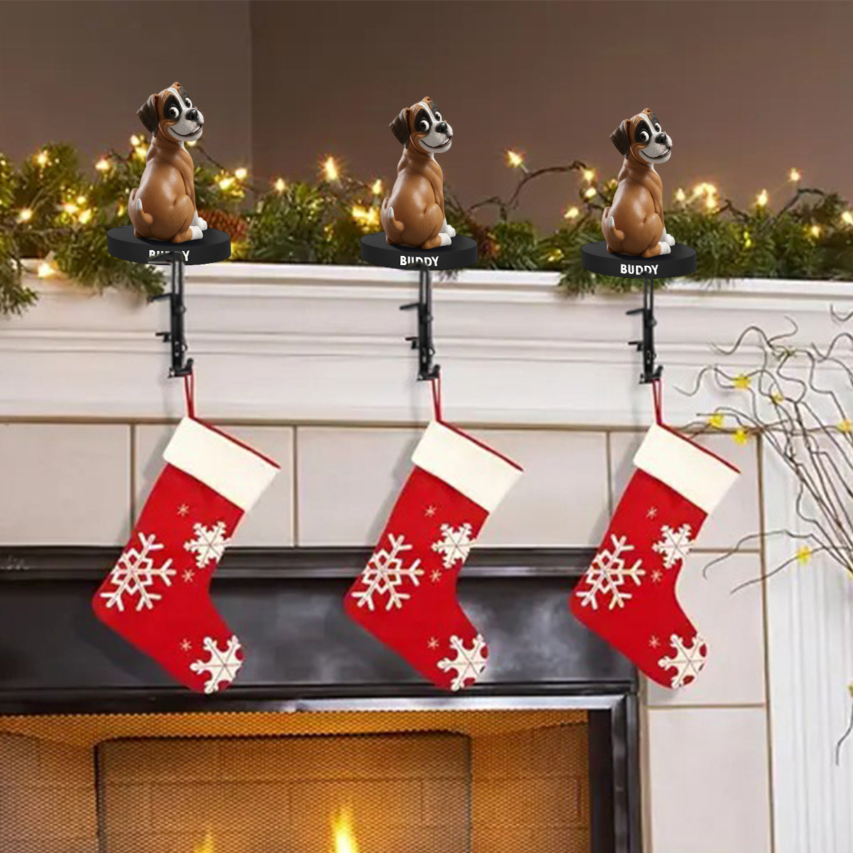 Funny Dogs - Personalized Dachshund Dog Shaped Stocking Hanger