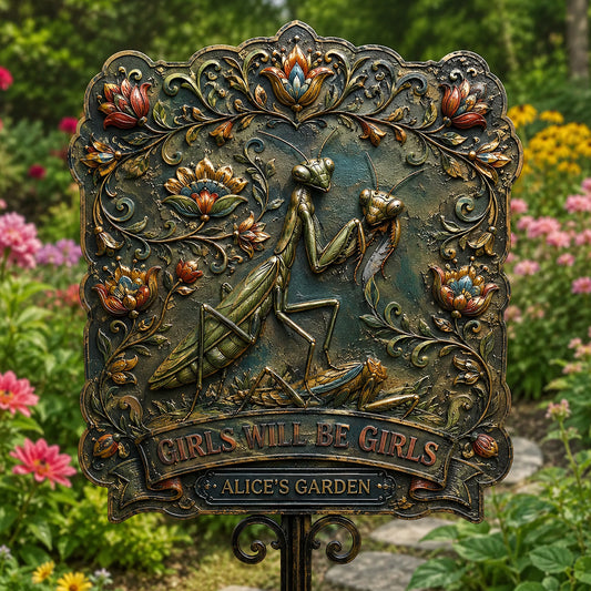 Lustiges Schild Garten Dekoration - Personalisierte 3D-gedruckte Metalltafel