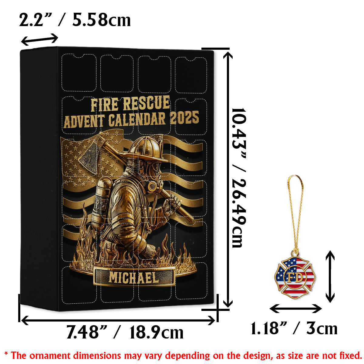 Collection Pompiers - Calendrier de l'Avent personnalisé avec décorations