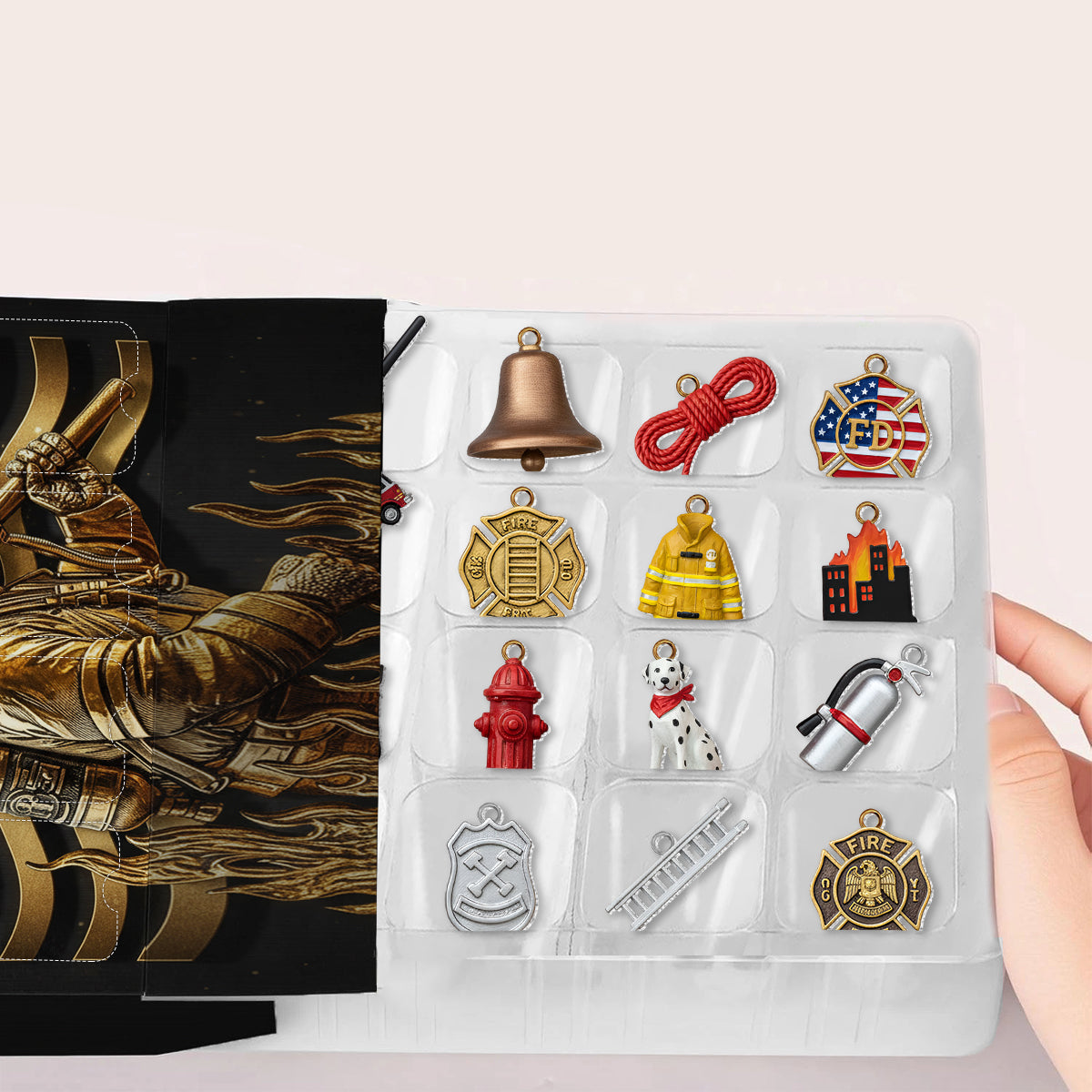 Collection Pompiers - Calendrier de l'Avent personnalisé avec décorations