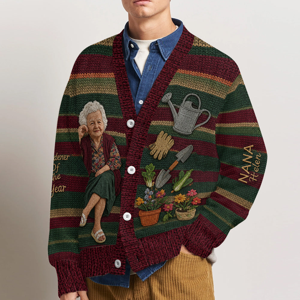 Gardener Of The Year - Personalized Gardening Cardigan Sweater