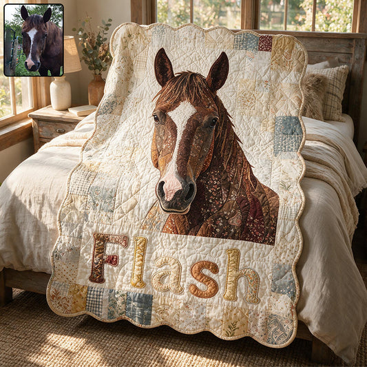 Amour Cheval - Couverture en Fleece en Forme de Cheval Personnalisée