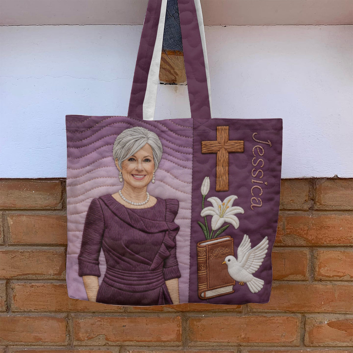 Custom Any Photo Believe - Personalized Christian Quilted Tote Bag