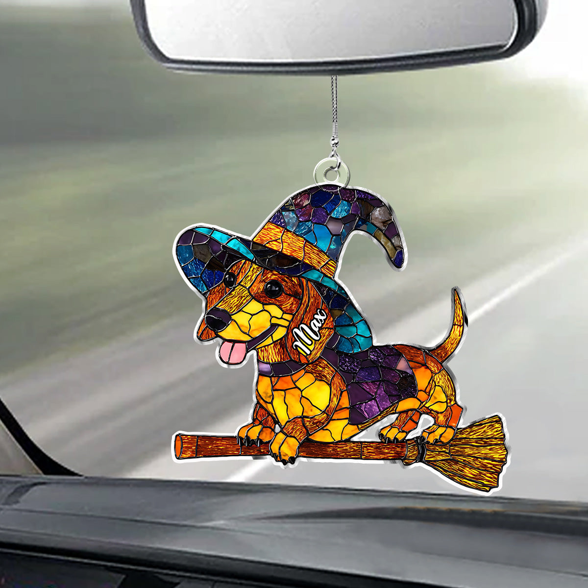 Halloween effrayant - Ornement de voiture personnalisé en forme de chien