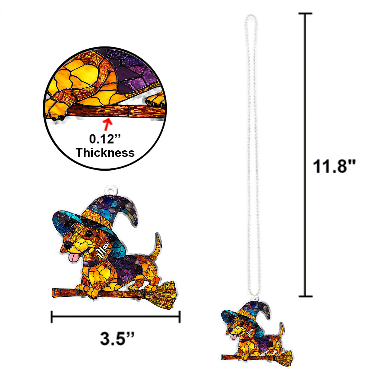 Halloween effrayant - Ornement de voiture personnalisé en forme de chien