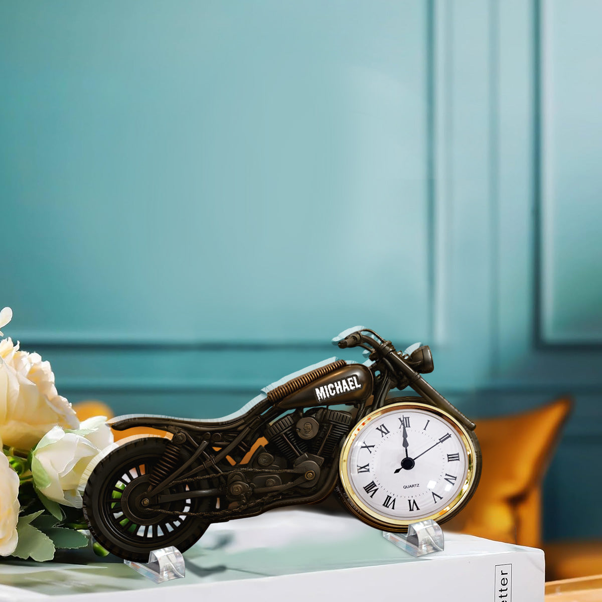 Zeit zum Fahren – Personalisierte Acryl-Uhrenplakette für Biker