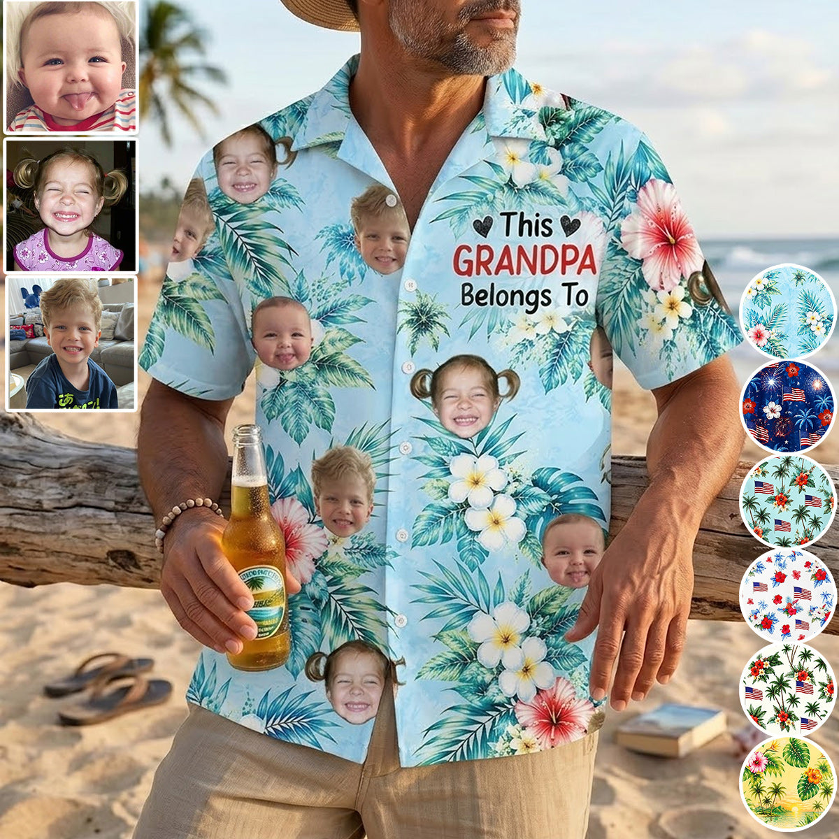 Dieses Opa-Shirt gehört - Personalisiertes Hawaiian Shirt für Opa