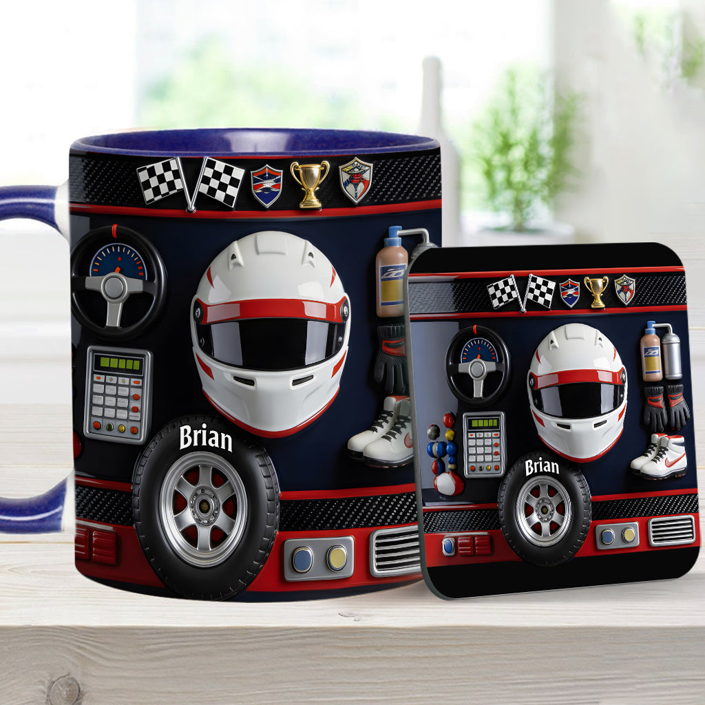 Born to Race - Personalized Racing Accent Mug & Coaster