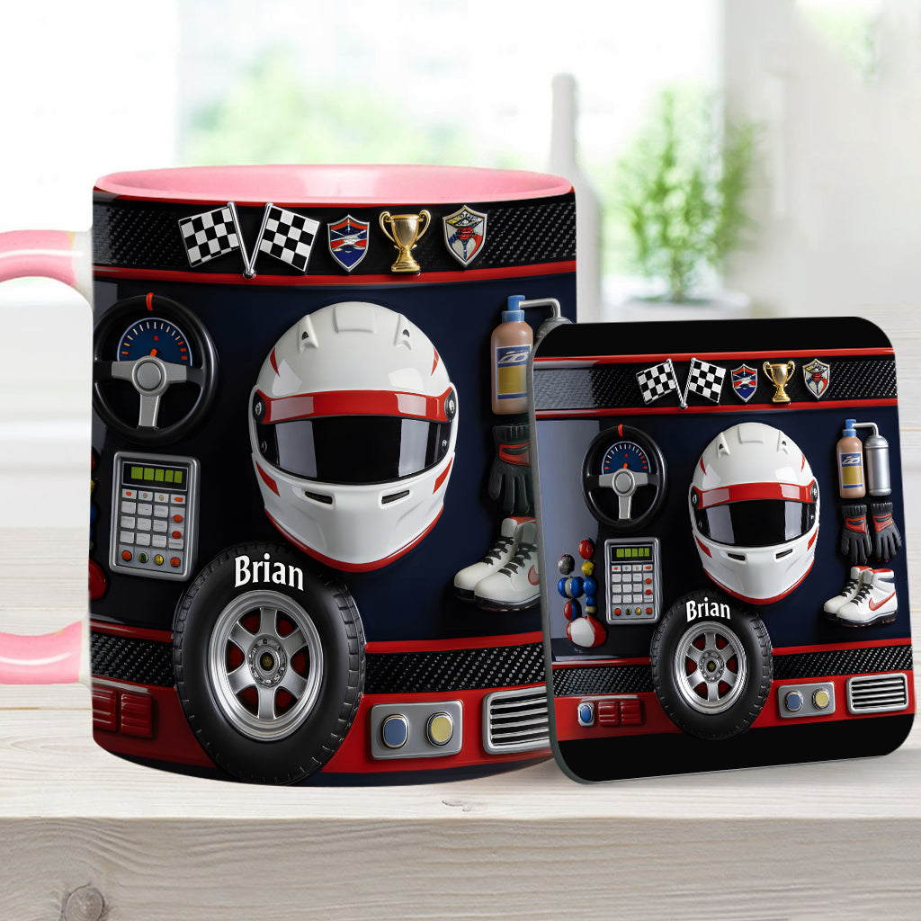 Born to Race - Personalized Racing Accent Mug & Coaster