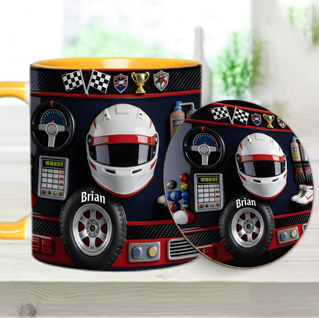 Born to Race - Personalized Racing Accent Mug & Coaster