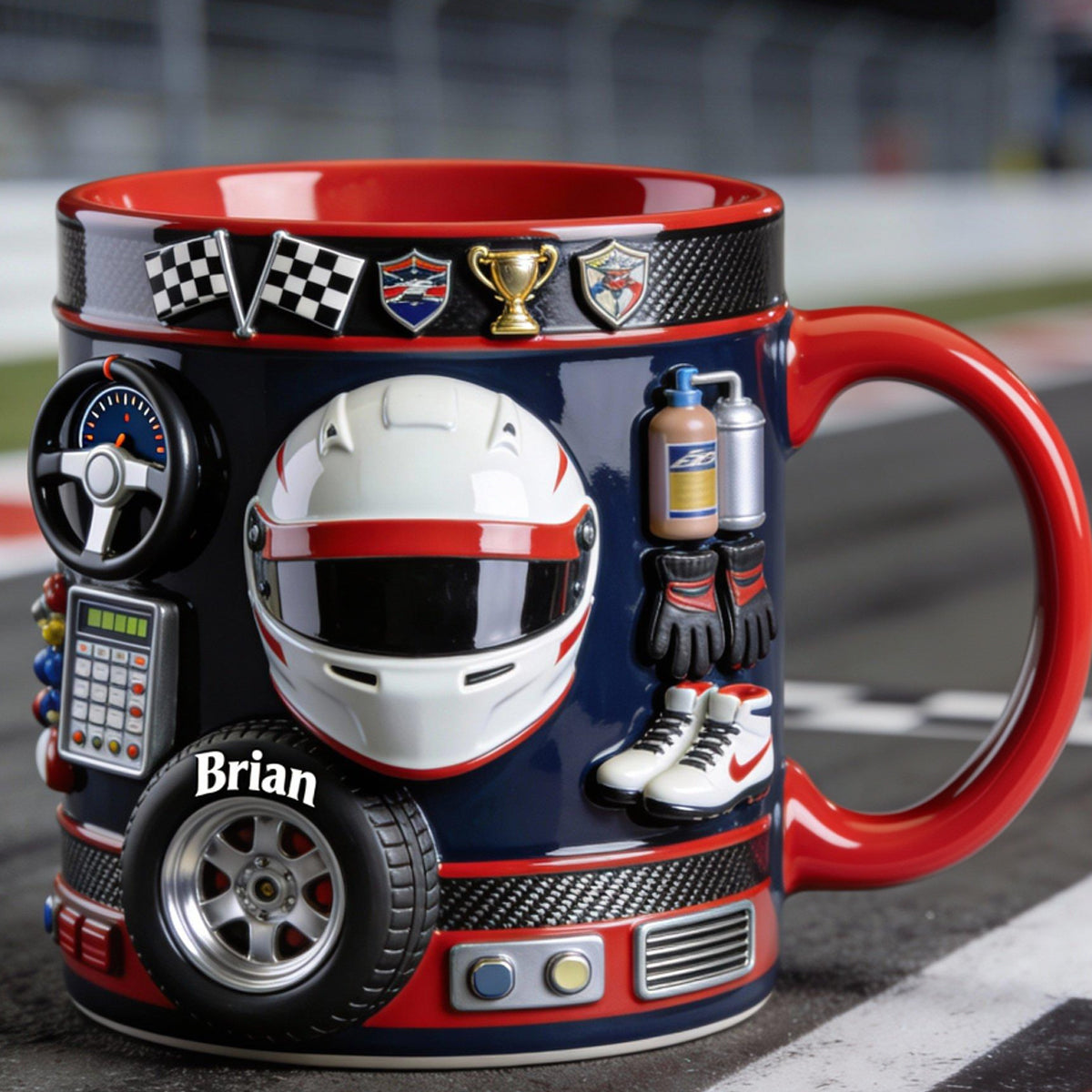 Born to Race - Personalized Racing Accent Mug & Coaster
