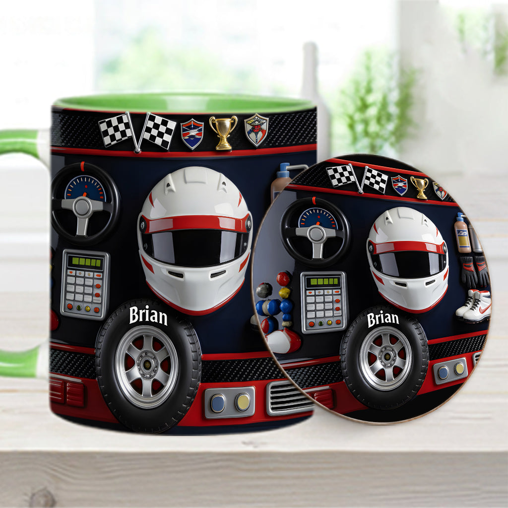 Born to Race - Personalized Racing Accent Mug & Coaster