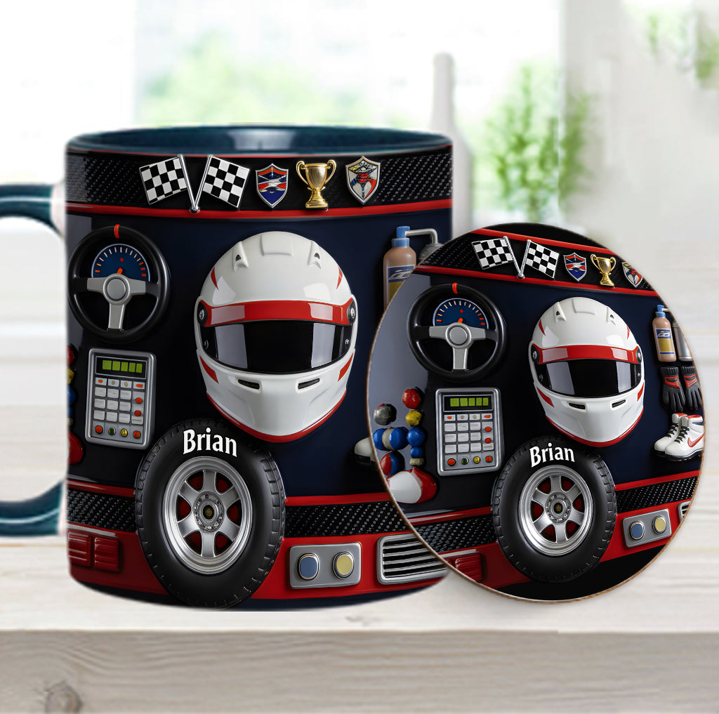Born to Race - Personalized Racing Accent Mug & Coaster