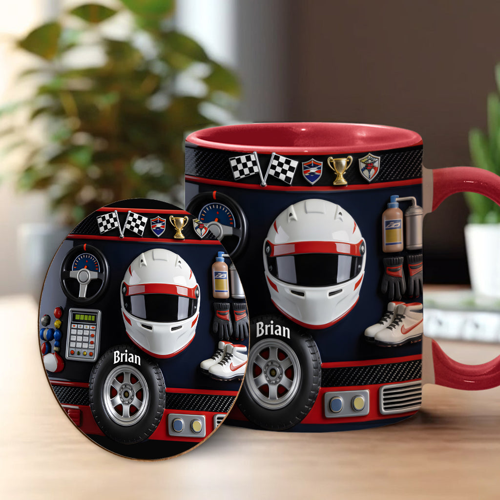 Born to Race - Personalized Racing Accent Mug & Coaster