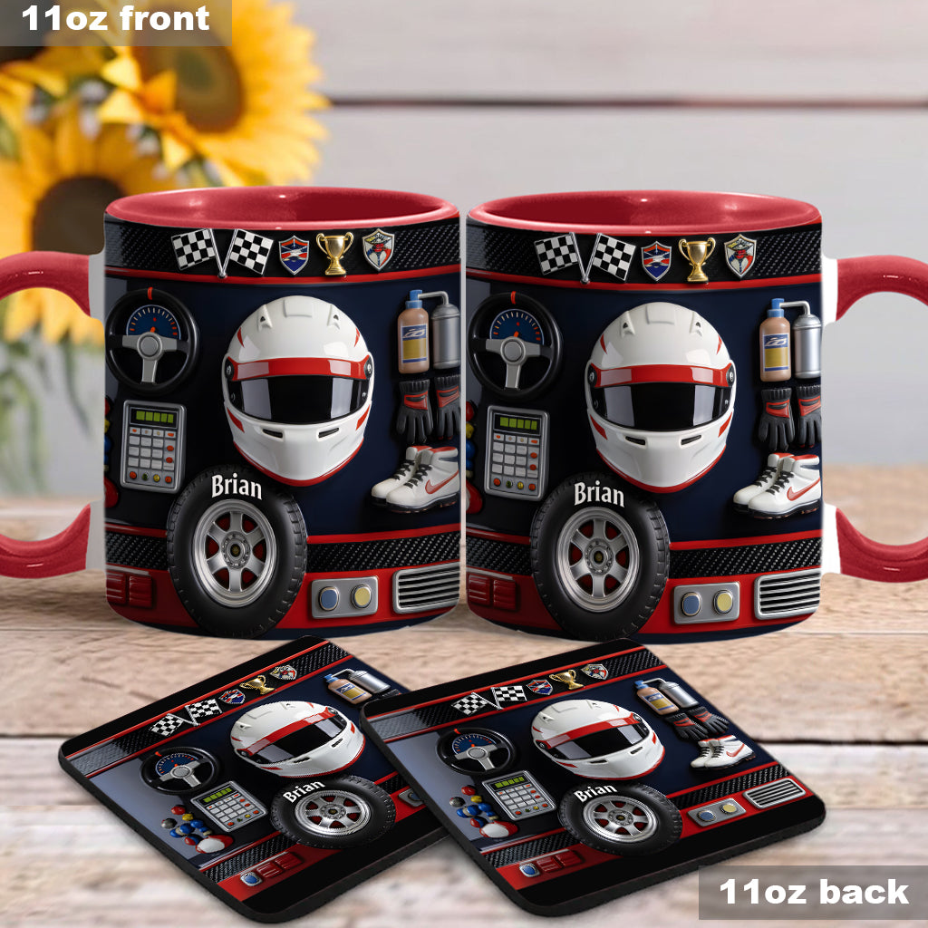 Born to Race - Personalized Racing Accent Mug & Coaster
