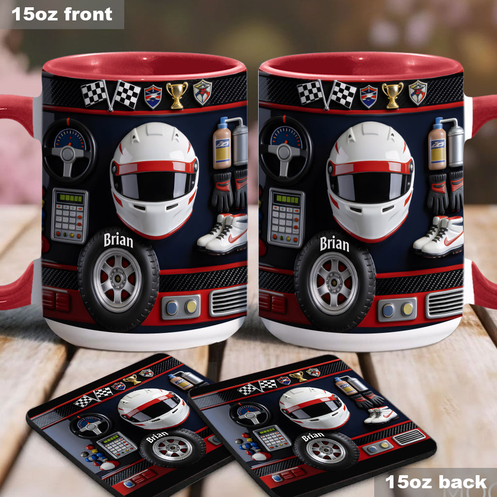Born to Race - Personalized Racing Accent Mug & Coaster
