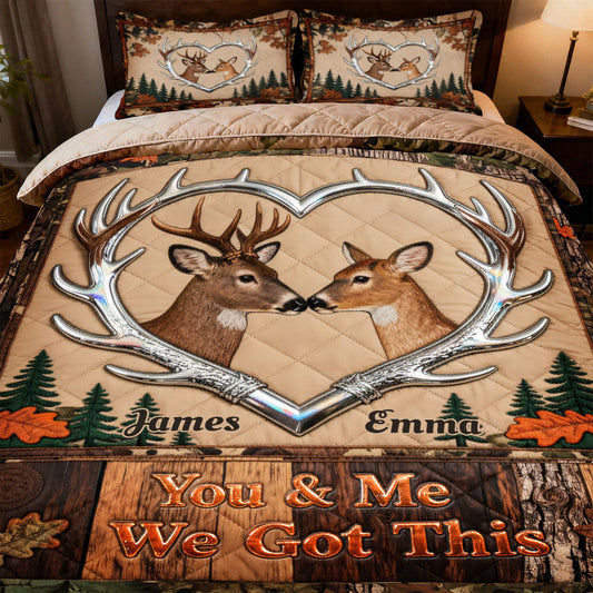 You & Me We Got This - Personalized Hunting Quilt Set