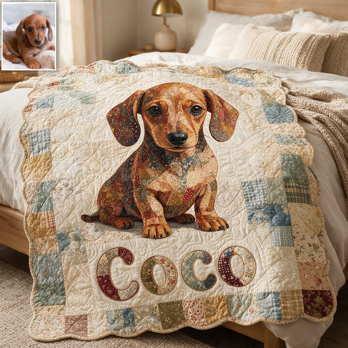Bright Patches, Happy Paws - Personalized Dog Shaped Fleece Blanket