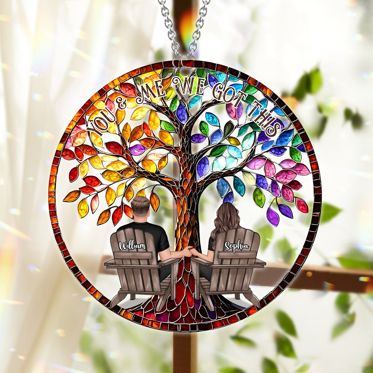 You And Me We Got This - Personalized Couple Window Hanging Suncatcher Ornament