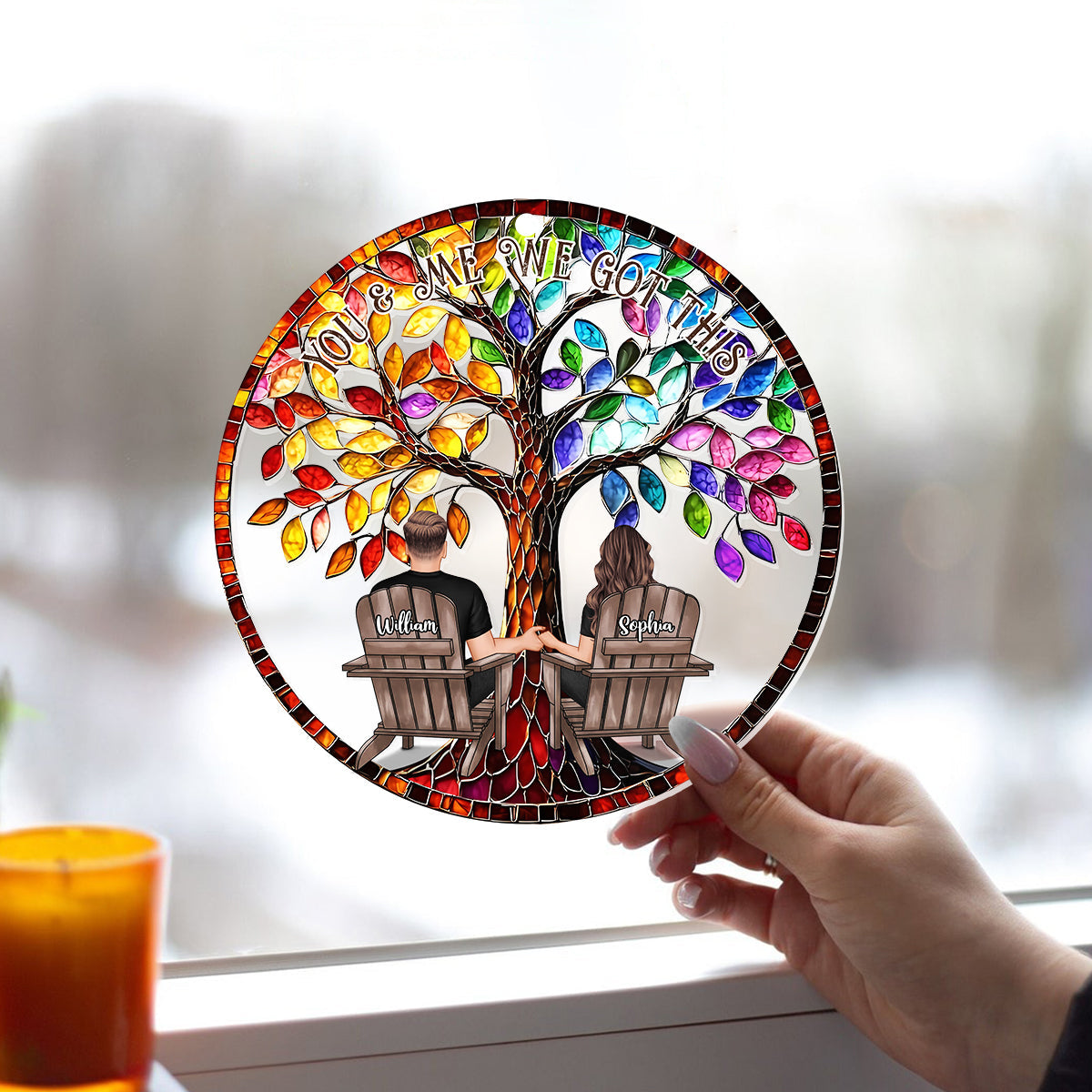 You And Me We Got This - Personalized Couple Window Hanging Suncatcher Ornament