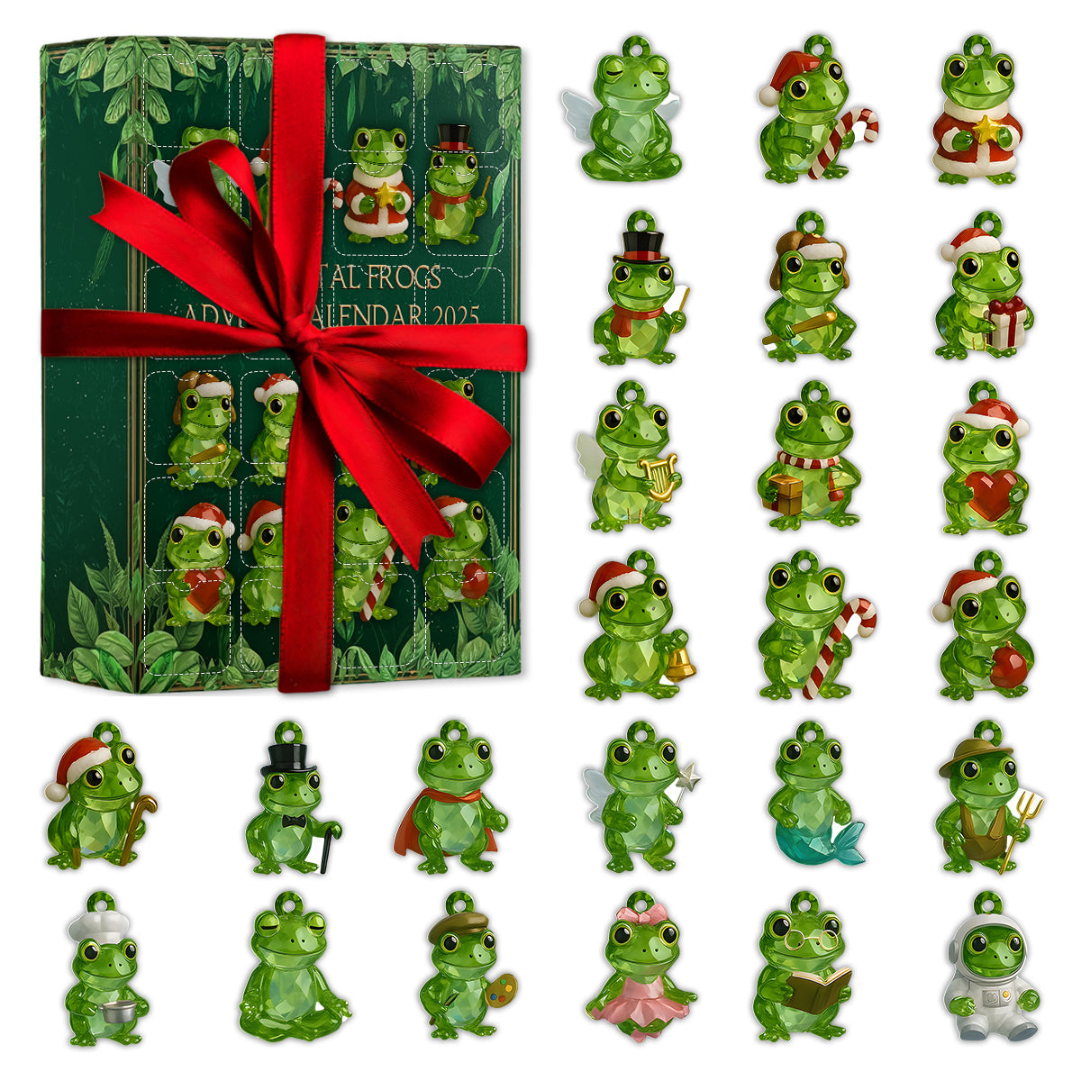Frog Lovers - Personalized Frog Advent Calendar With Ornaments